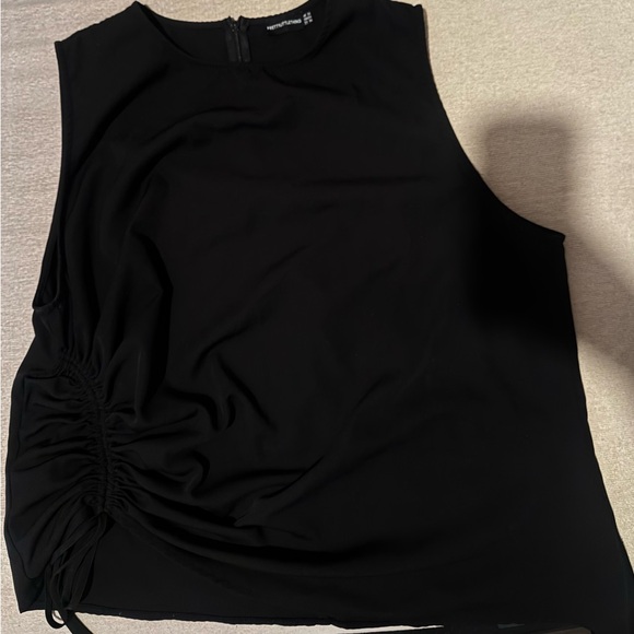 PrettyLittleThing Black Ruched Tank - Picture 2 of 3